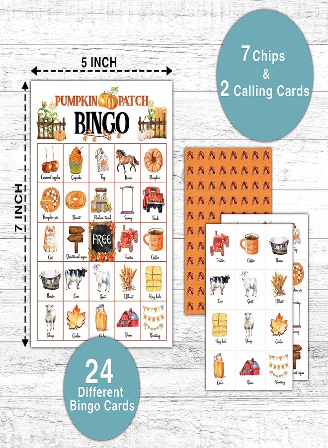 KFNER Pumpkin Bingo Game - Fall Harvest Bingo Card - 24 Players Bingo Game Set Indoor Outdoor Activities - Halloween, Thankgiving Party Favors Supplies -A10 - Image 2